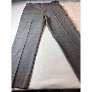 Merona Mens 36x32 Wool Dress Pants Gray Flat Front Suit Trousers